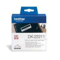 Brother DK-22211 白色膠質標籤帶 29mm x 15m   白底黑字