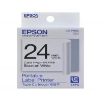 EPSON LK-6WBC  24mm   線材標籤  標籤帶-白底黑字 C53S656901 LW-700
