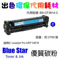 Blue Star (代用) (HP) CF381A 環保碳粉 Cyan Las...