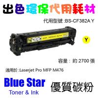 Blue Star  代用   HP  CF382A 環保碳粉 Yellow Laserjet Pro MFP M476