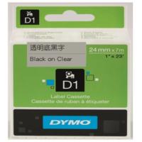 DYMO D1帶 24mm x 7M 膠質標籤 53700 (透明底黑字)
