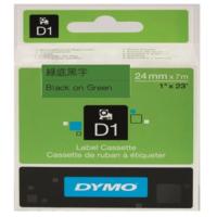 DYMO D1帶 24mm x 7M 膠質標籤 53719  透綠底黑字