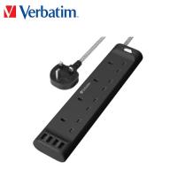 Verbatim  4位AC插座及4 USB-A 充電口拖板 黑色 66685