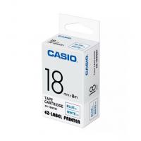 Casio XR-18WEB1 標籤帶 18mm白底藍字