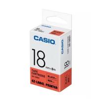 Casio XR-18RD1 標籤帶 18mm紅底黑字