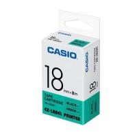 Casio XR-18GN1 標籤帶 18mm綠底黑字