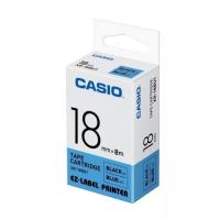 Casio XR-18BU1 標籤帶 18mm藍底黑字