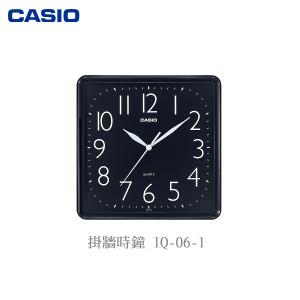 CASIO 方形掛牆時鐘 IQ-06-1 黑框黑底