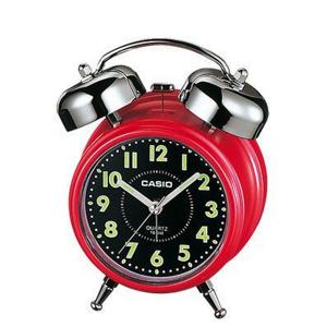 Casio  TQ-362-4A  桌上型指針 座枱鬧鐘紅框黑底