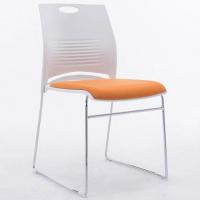 FAX88 輕便金屬腳活動椅 白膠背橙色軟墊 可疊培訓椅 #14876