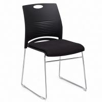 FAX88 輕便金屬腳活動椅 黑膠背黑色軟墊 可疊培訓椅 #14878