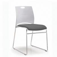 FAX88 輕便金屬腳活動椅 白膠背灰色軟墊 可疊培訓椅 #14879