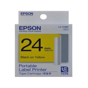 EPSON LK-6YBP  24mm  標籤帶-黃底黑字 C53S656507 LW-700