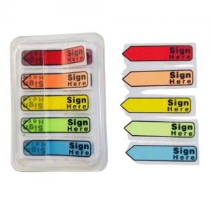 FAX88 抽取式 Sign Here 膠面5色話事旗仔 WL-7010
